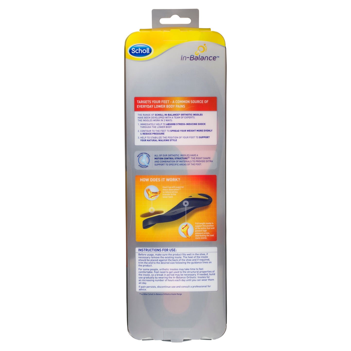 Scholl In Balance Lower Back Orthotic Insole Medium