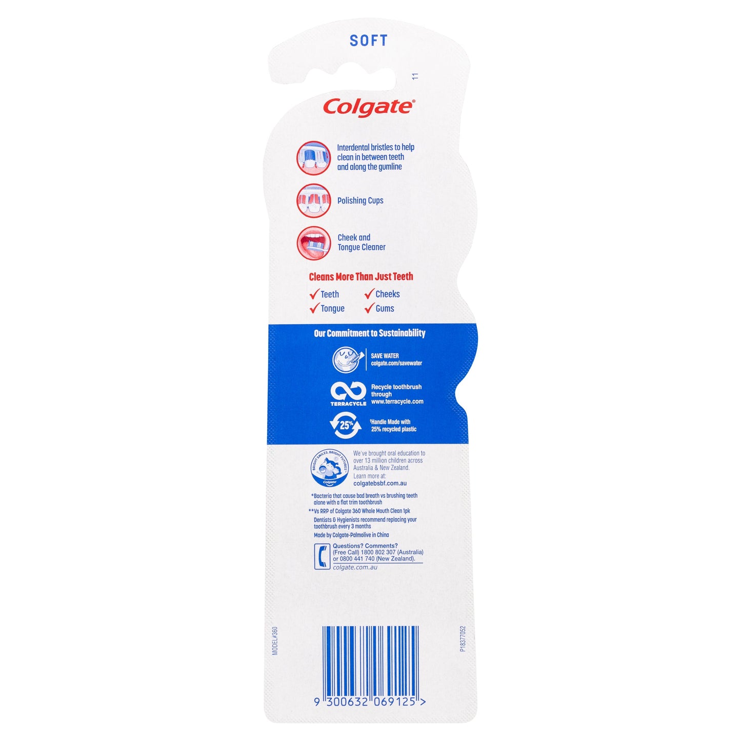 Colgate 360 Whole Mouth Clean Compact Head Toothbrush Soft 2pk