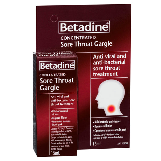 Betadine Sore Throat Gargle (Concentrated) 15ml