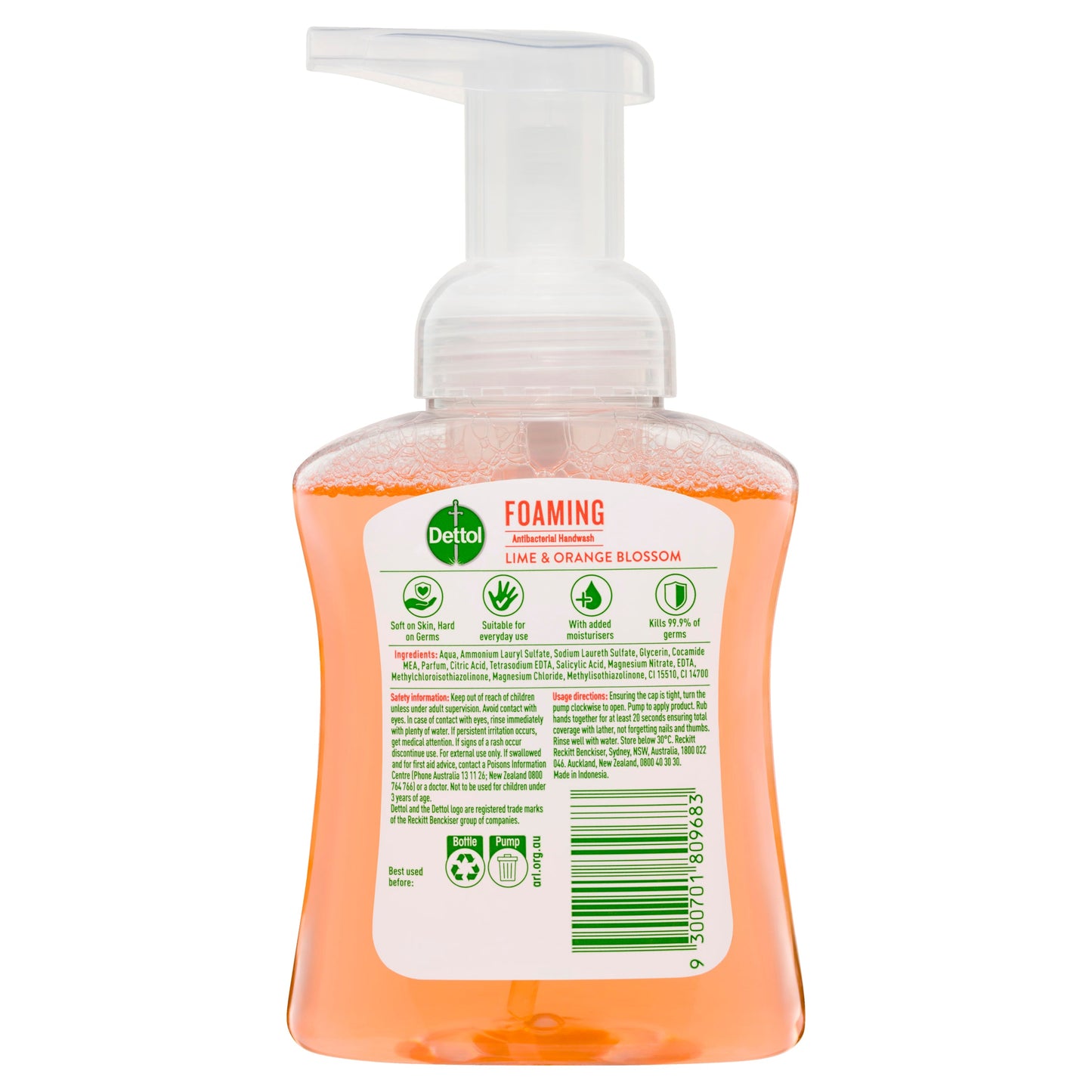 Dettol Foam Hand Wash Lime and Orange Blossom 250mL
