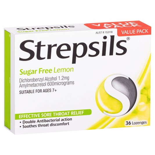 Strepsils Sugar Free Lemon 36 Lozenges