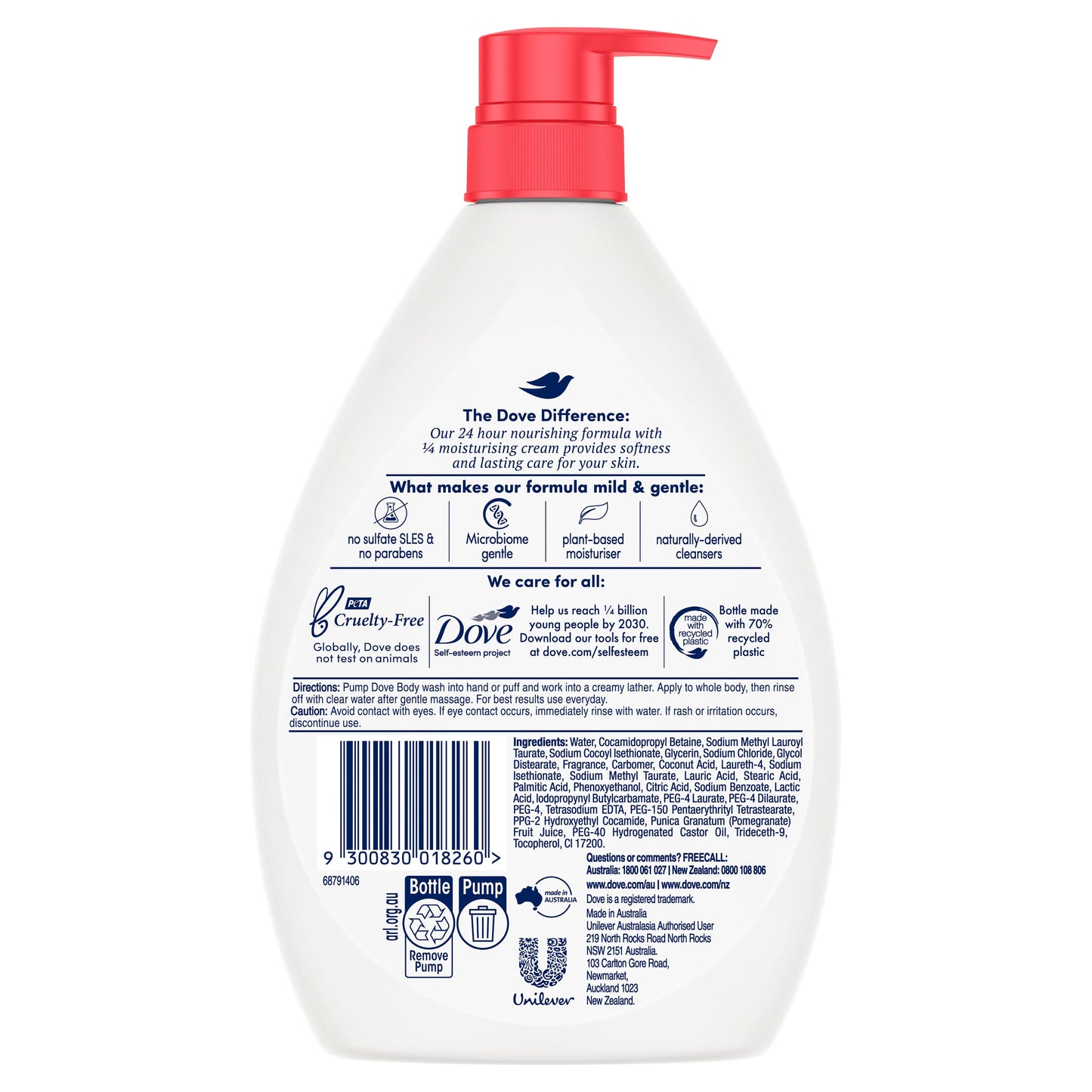 DOVE BODY WASH REJUVENATE POMGRNTE&LEMON VERBENA 1 LTR