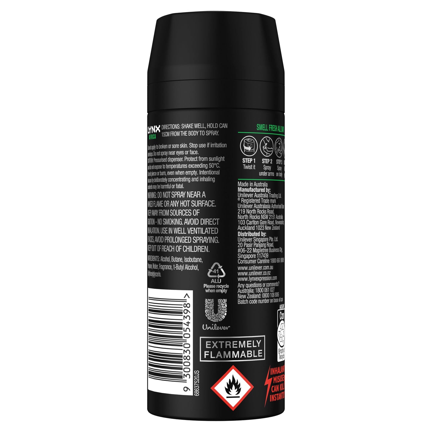 Lynx Deodorant 48h Africa 165ml