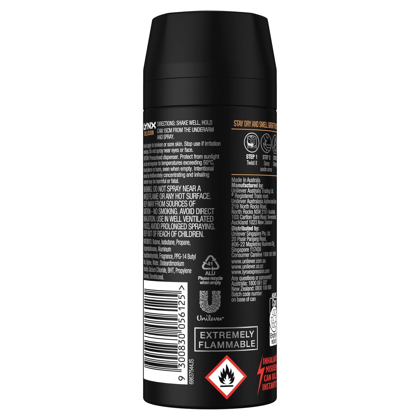Lynx Deodorant Antiperspirant Collision Leather + Cookies 165ml