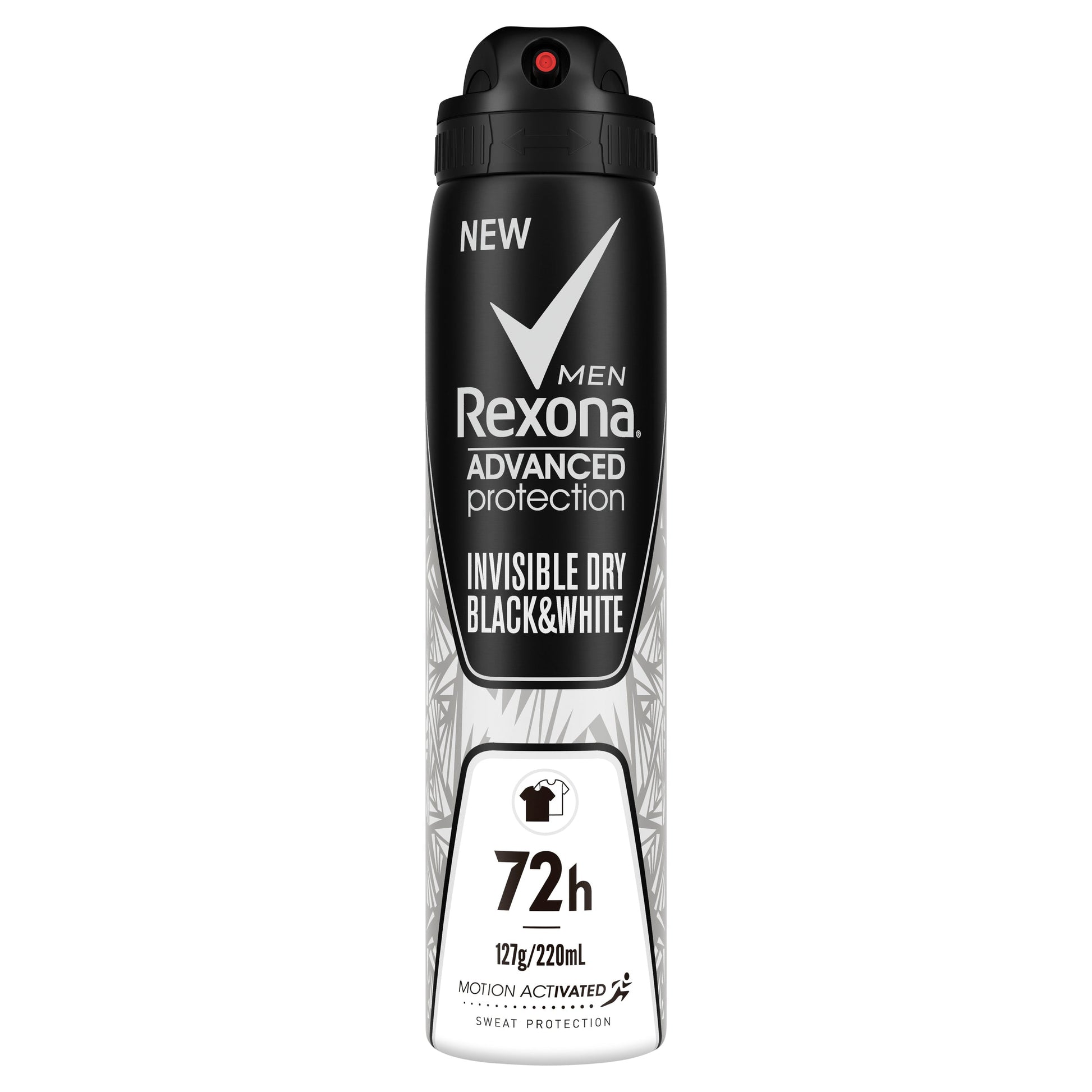 Rexona for Men Antiperspirant Deodorant Invisible ADV Black and White 250ml