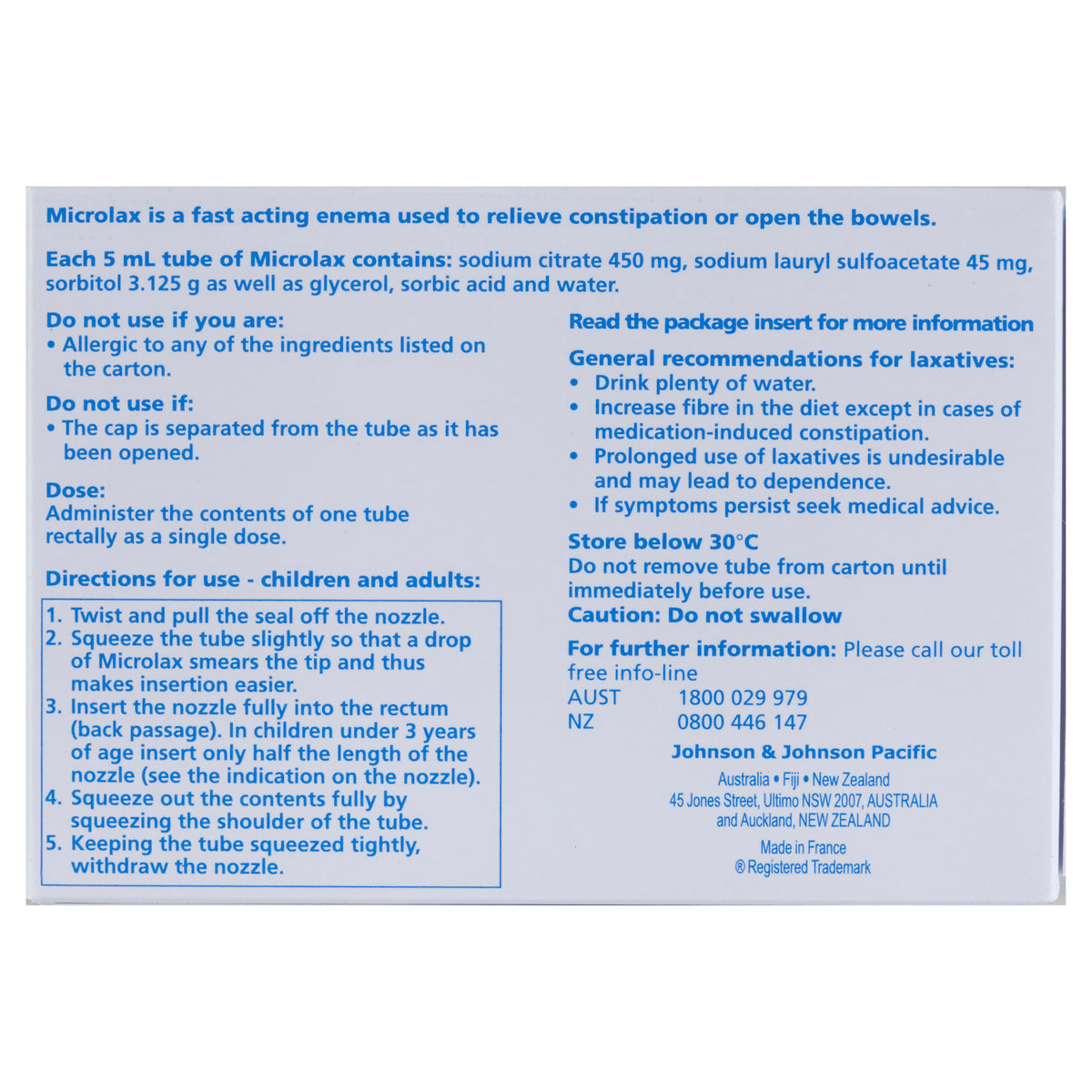 Microlax Enemas 5mL 12