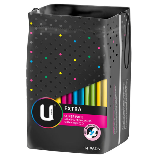 U BY KOTEX Extra Super Pads with Wings 14 Pack