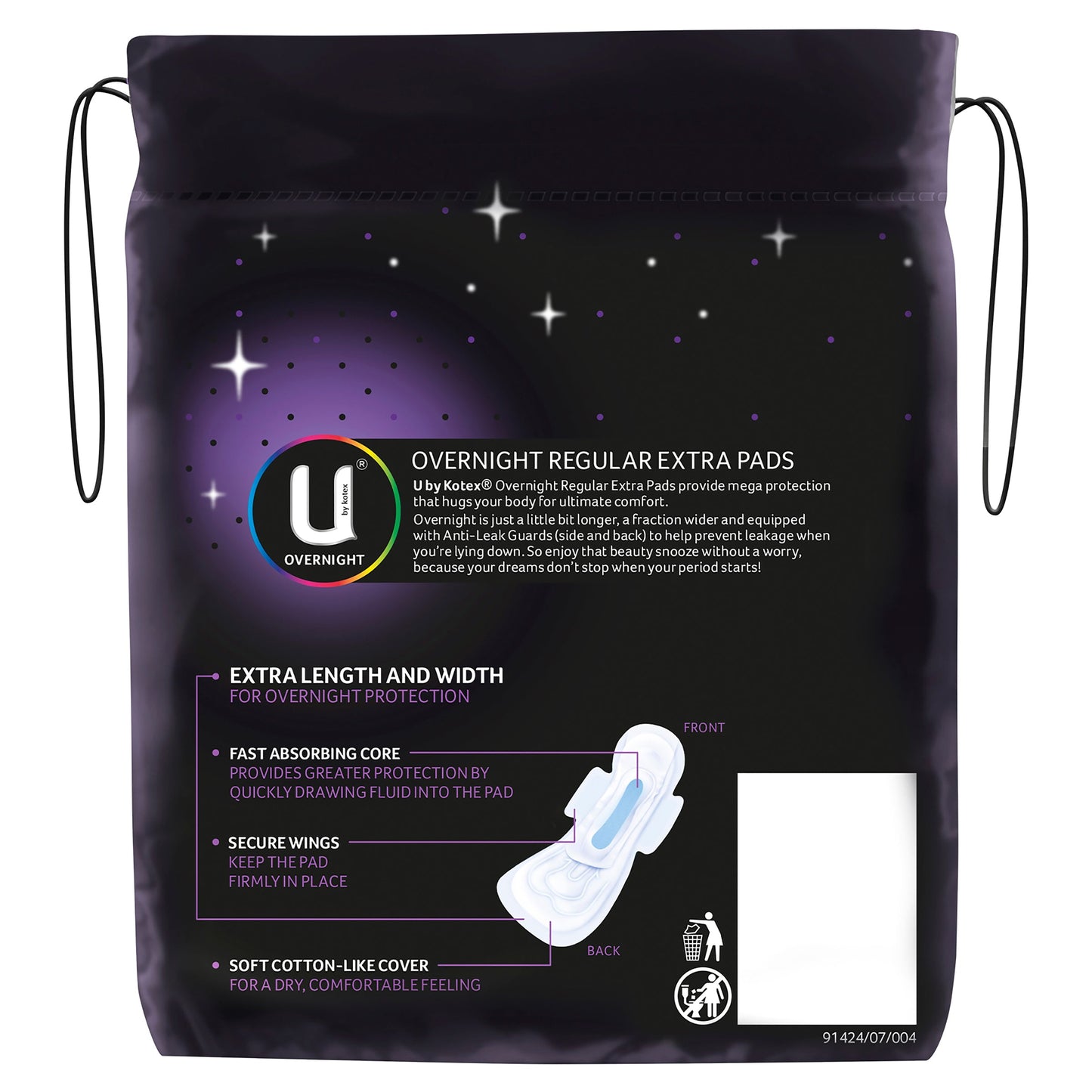 U by Kotex Pads Maxi Overnight 10 Pack