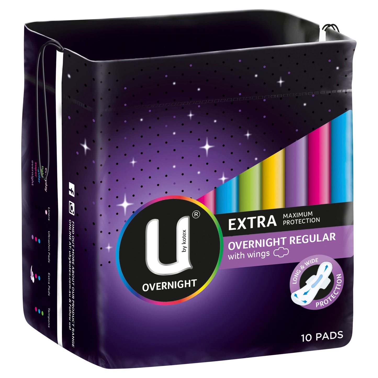 U by Kotex Pads Maxi Overnight 10 Pack