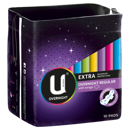 U by Kotex Pads Maxi Overnight 10 Pack
