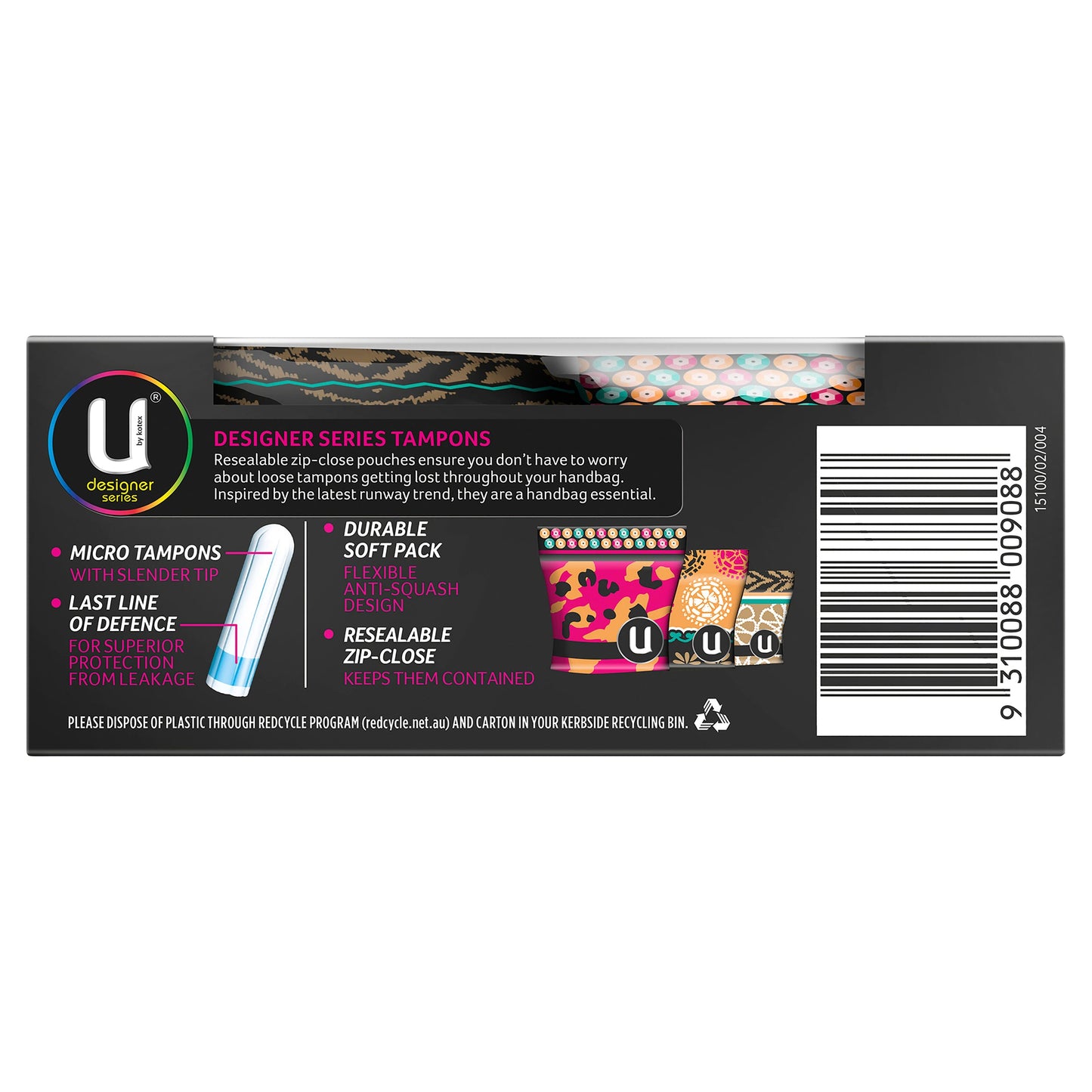 U by Kotex Designer Slim Tampons Super 16 Pack
