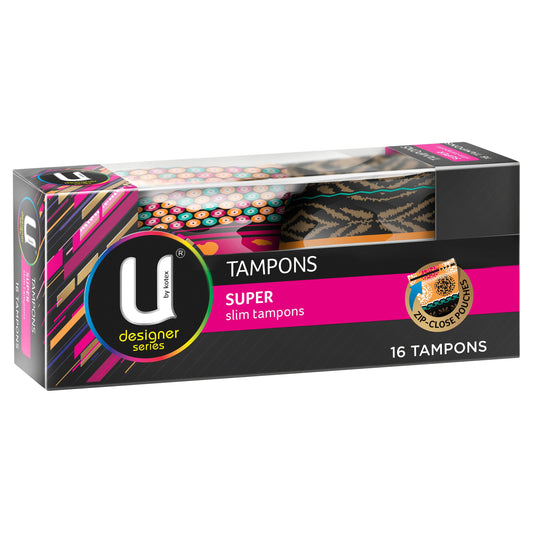 U by Kotex Designer Slim Tampons Super 16 Pack