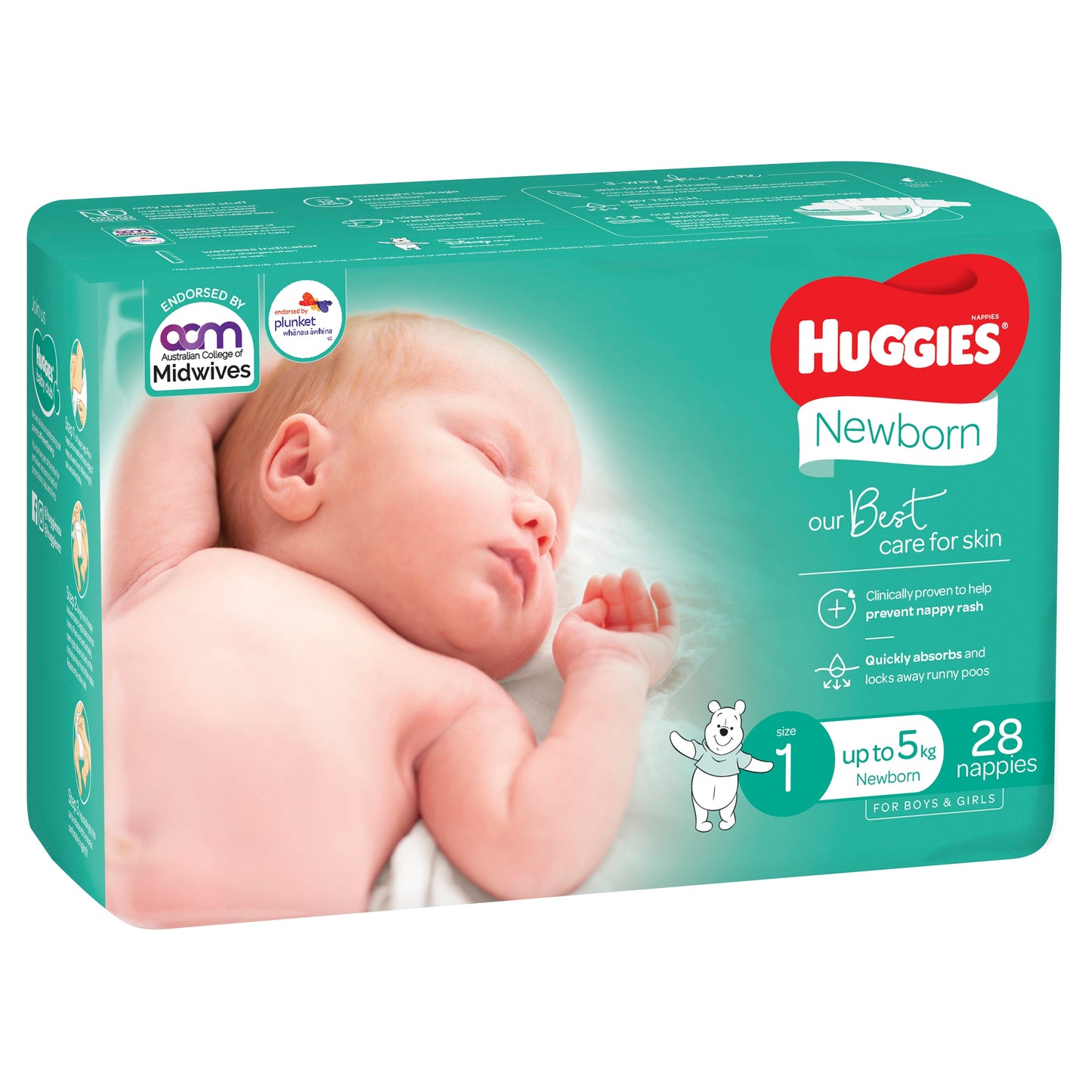 Huggies Newborn Nappies Size 1 (up to 5kg) 28PK
