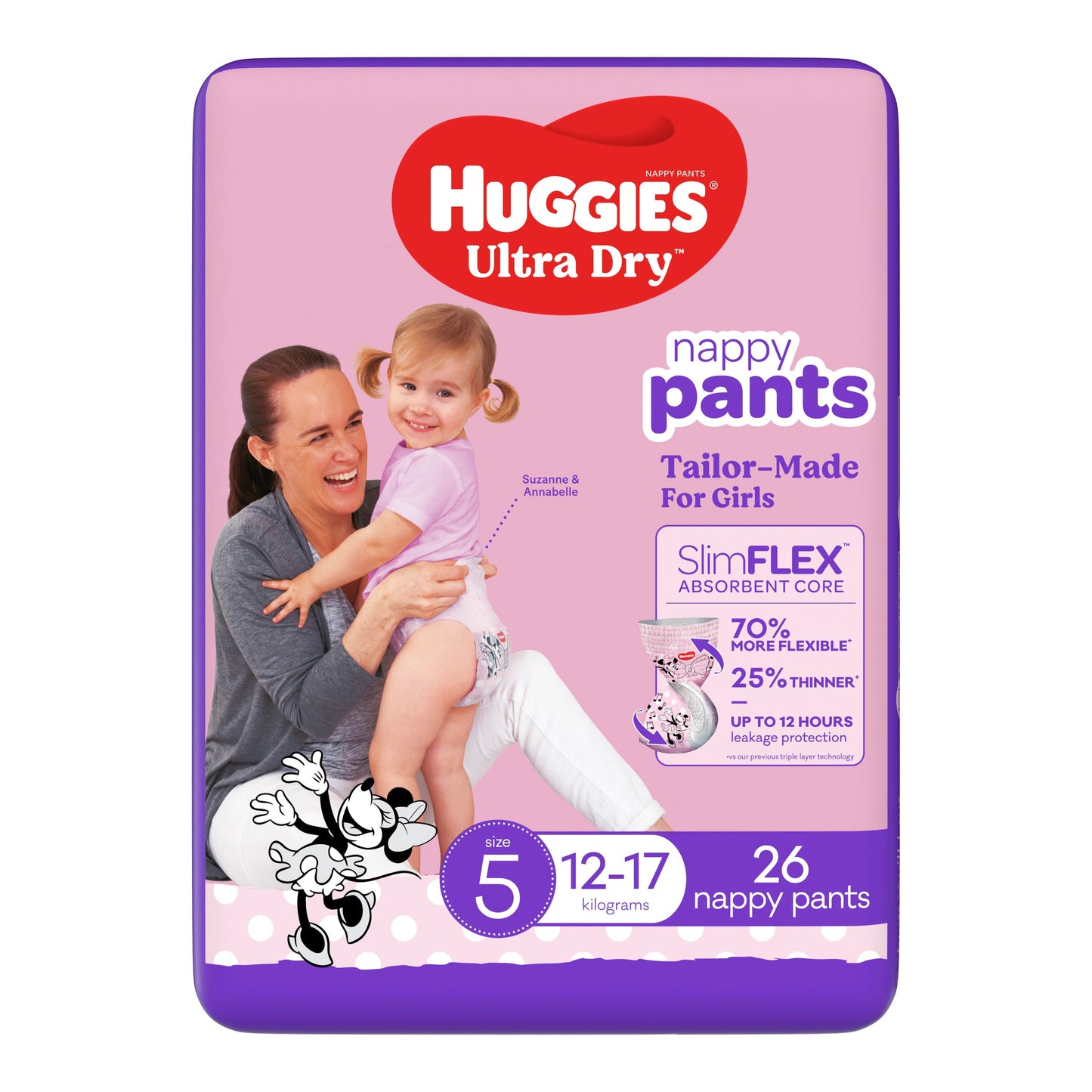 Huggies Ultra Dry Nappy Pants Girls Size 5 (12-17kg) 26 Pack