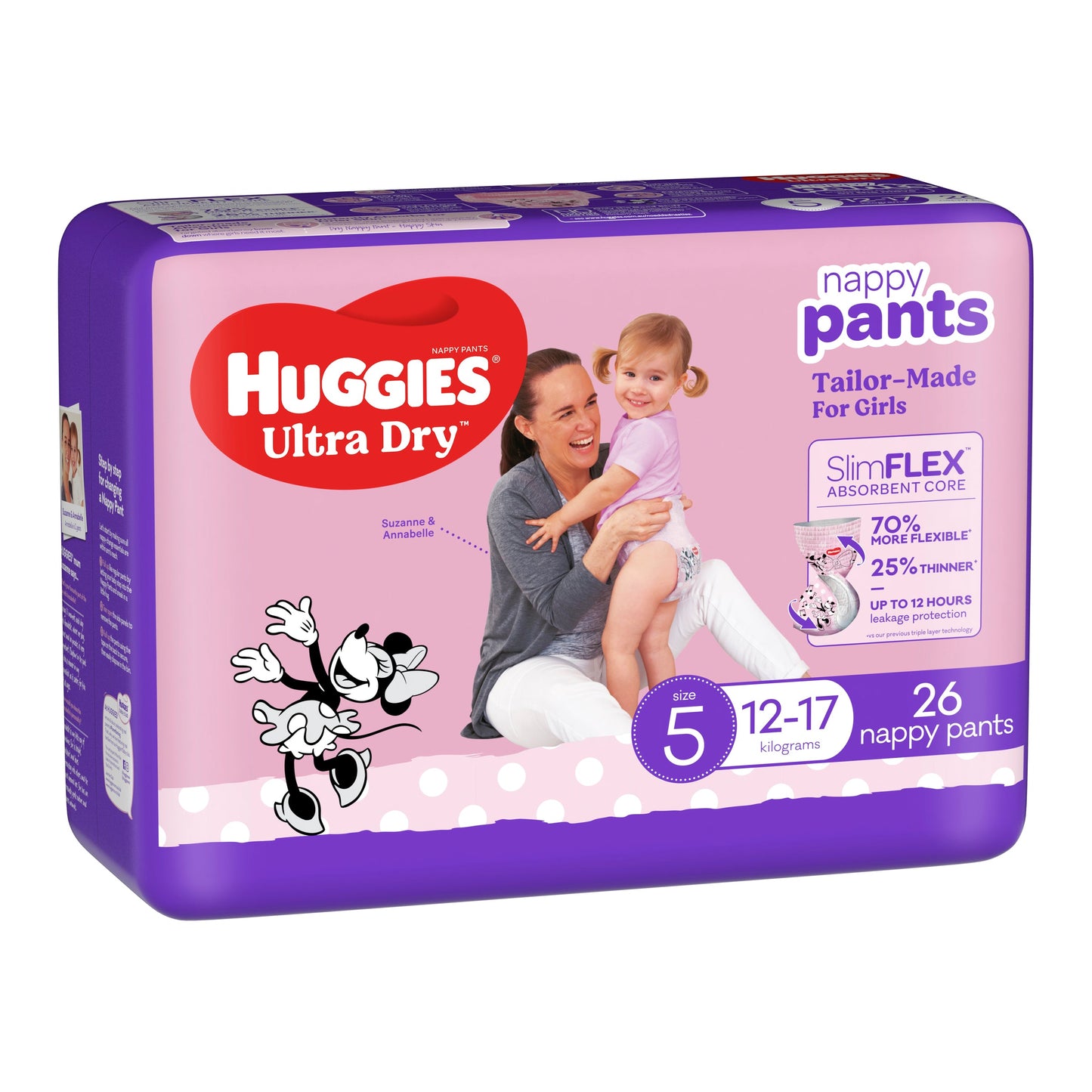 Huggies Ultra Dry Nappy Pants Girls Size 5 (12-17kg) 26 Pack