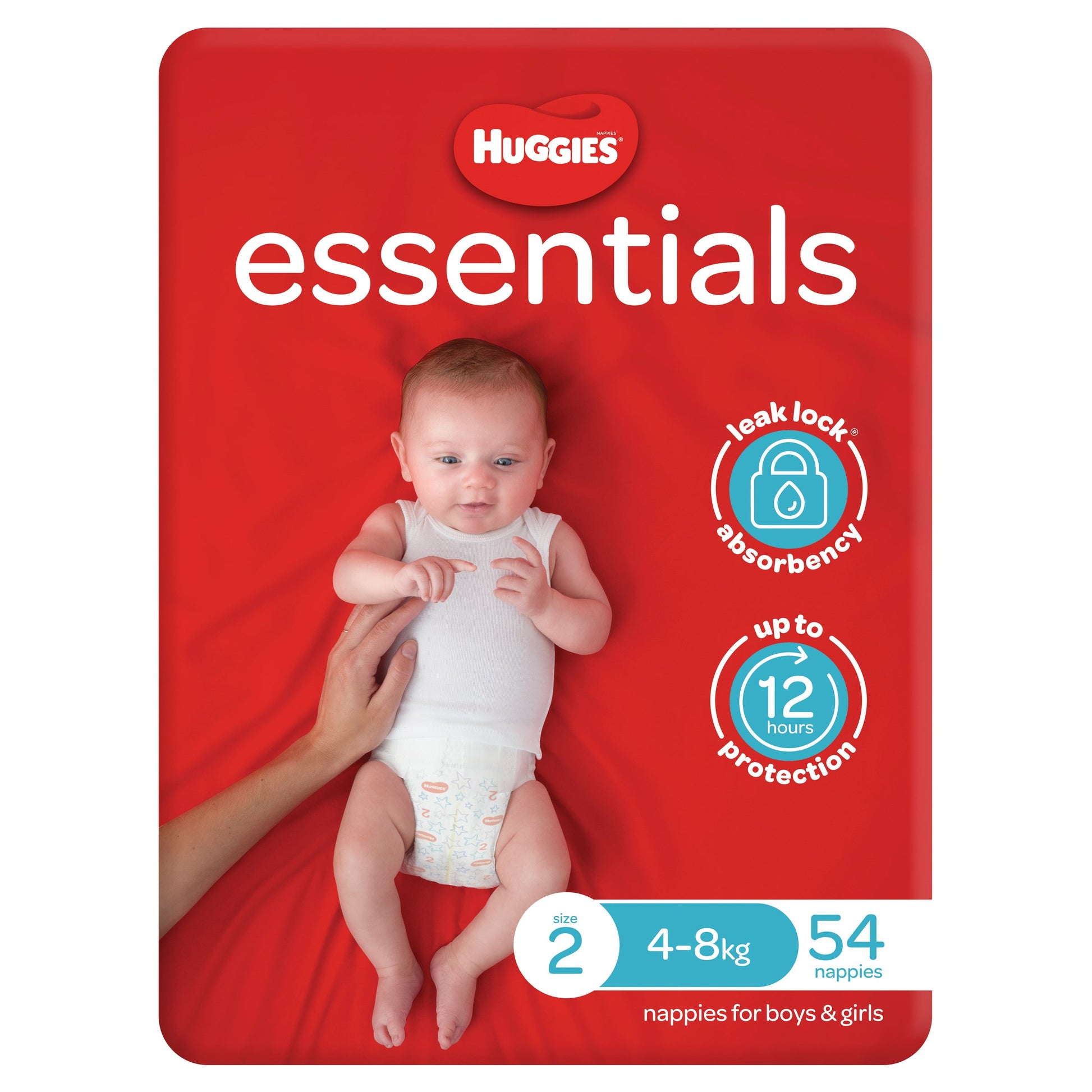 Huggies Essentials Nappies Size 2 4-8kg 54 Pack