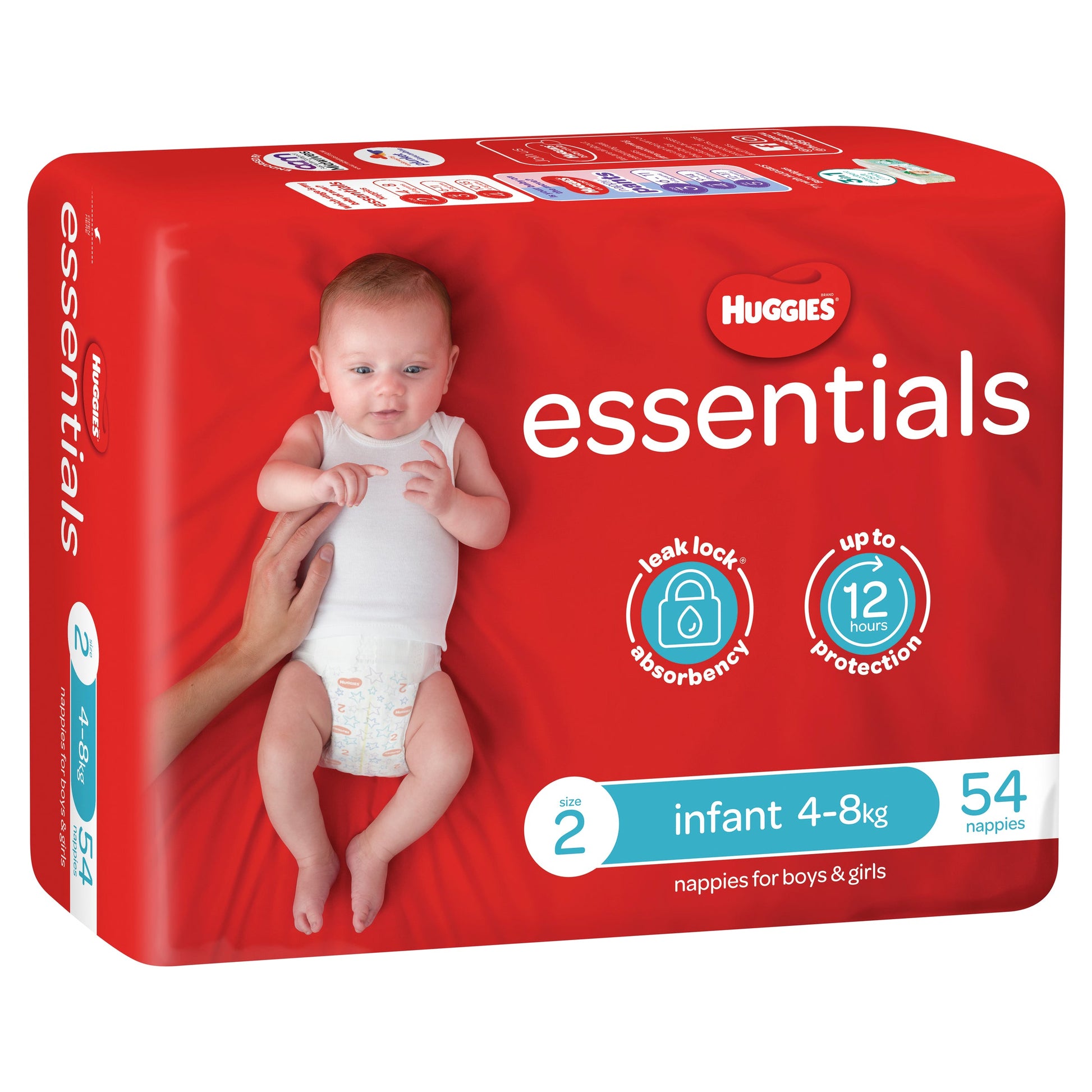 Huggies Essentials Nappies Size 2 4-8kg 54 Pack