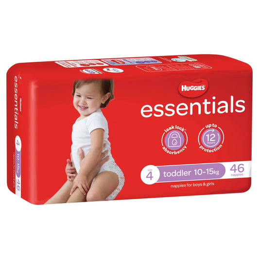 Huggies Essentials Nappies Size 4 (10 - 15kg) 46 Pack
