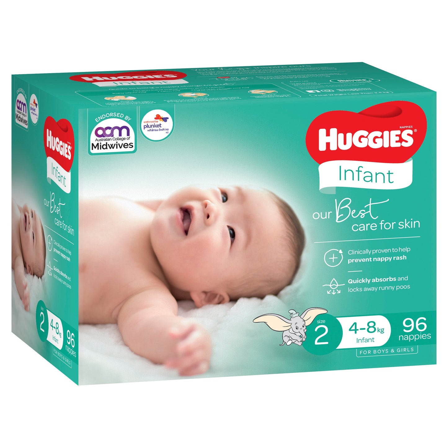 Huggies Jumbo Ultimate  Infant Nappies Size 2 (4-8kg) 96 Pack