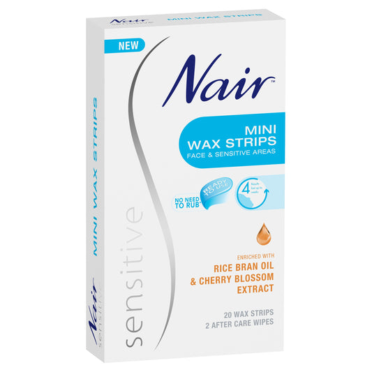 NAIR Sensitive Mini Wax Strips Face & Sensitive Areas 20 Pack