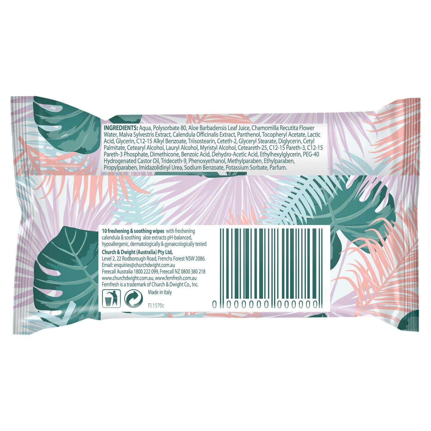 Femfresh Pocket Wipes 10 Travel Pack