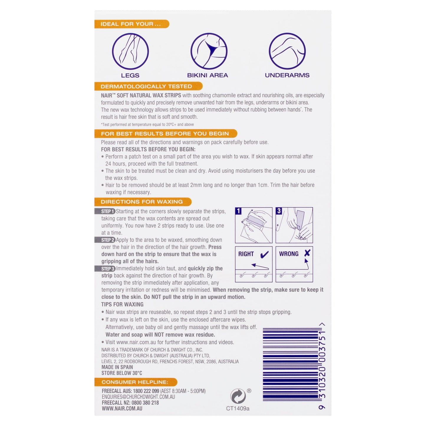 Nair Soft Natural Wax 40 Large Strips