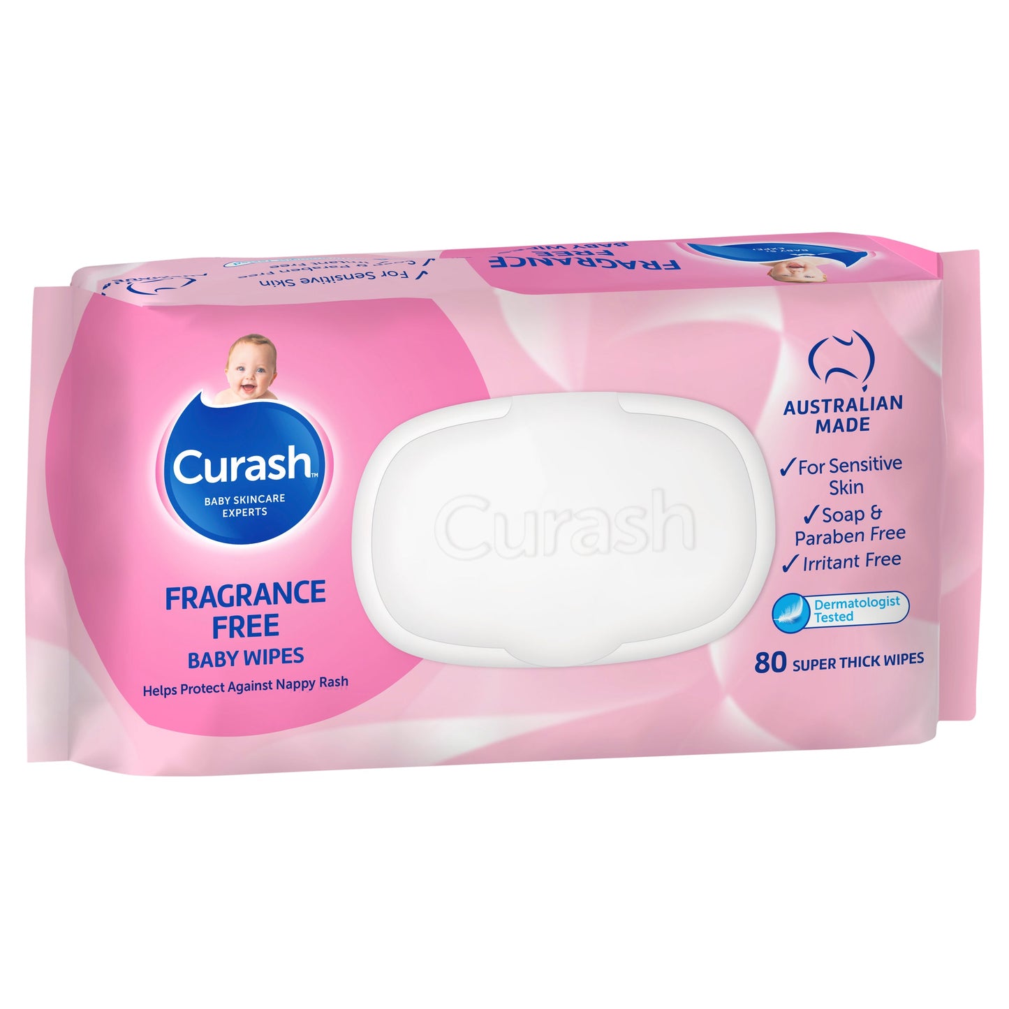 Curash Wipes Fragrance Free  80