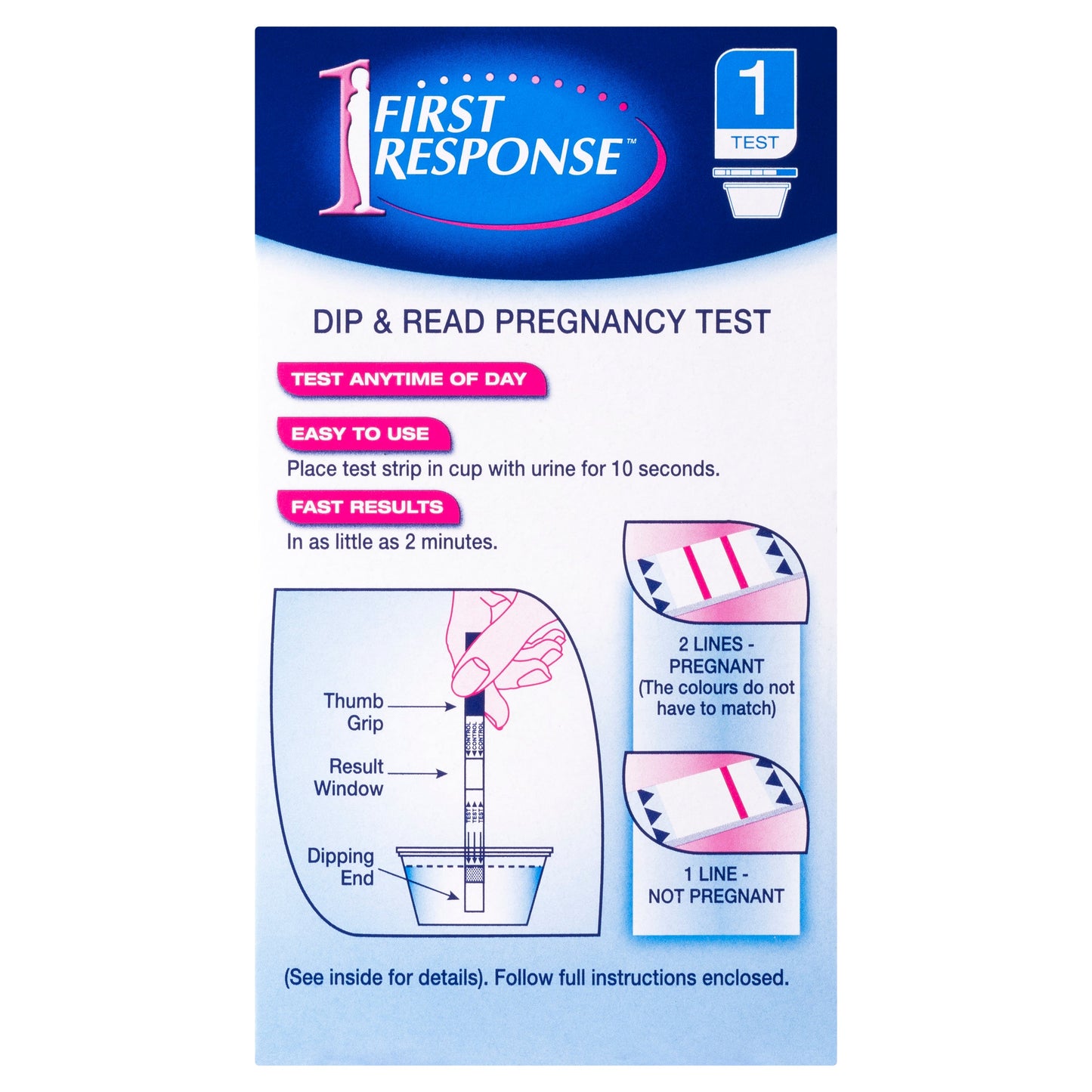 FIRST RESPONSE DIP & READ TEST 1