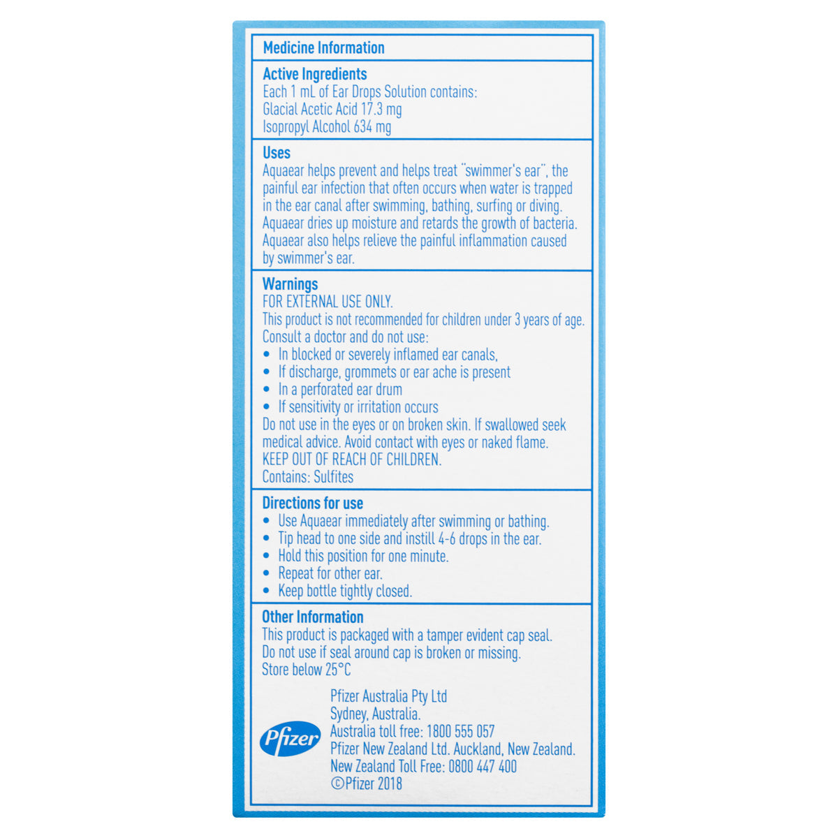 Aquaear Ear Drops 35ml