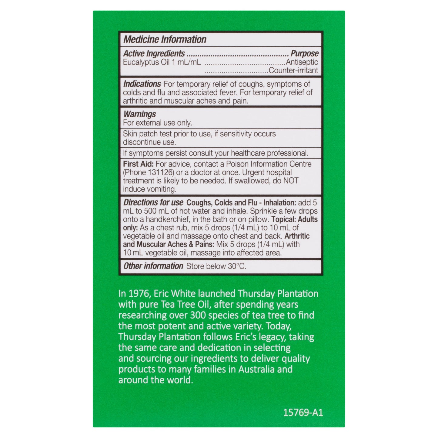 Thursday Plantation 100% Pure Eucalyptus Oil 50ml