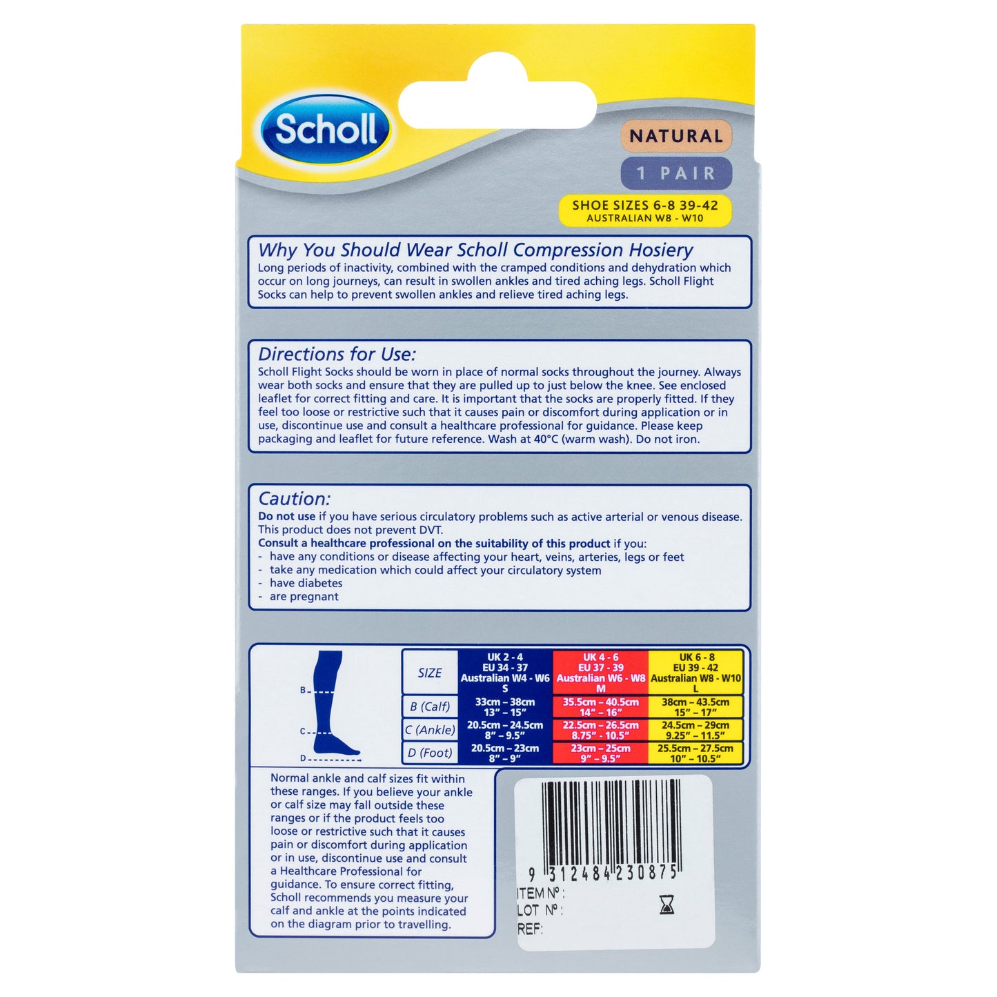 Scholl Flight Socks Ladies 8-10