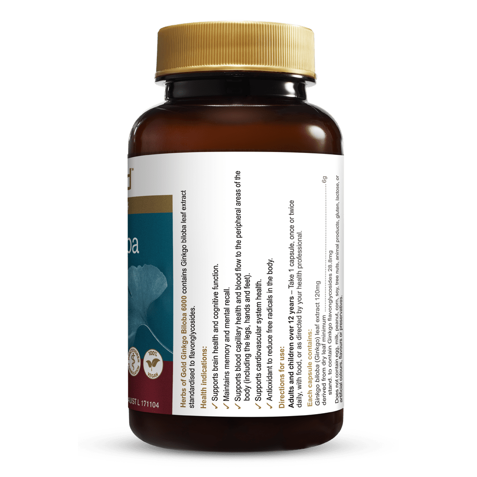 Herbs of Gold Ginkgo Biloba 6000 120c