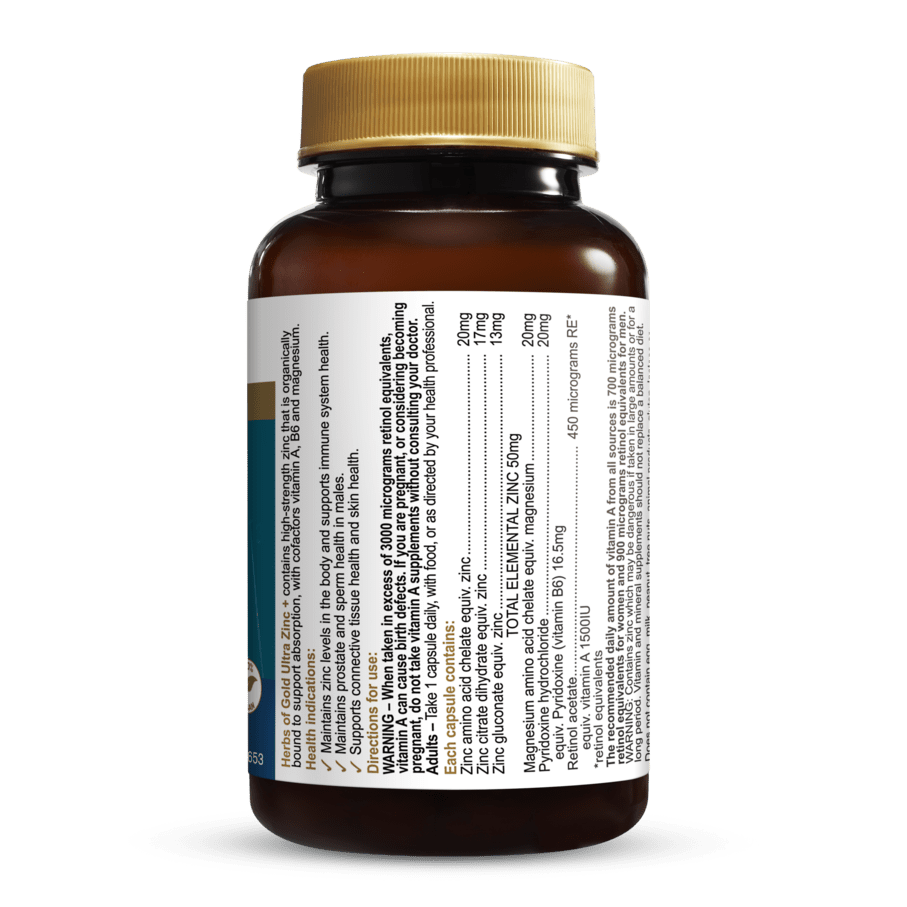 Herbs of Gold Ultra Zinc+ 60c