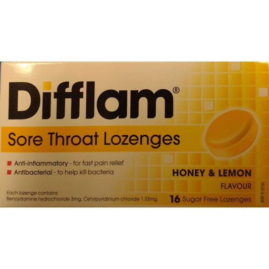 Difflam Honey Lemon Sugar Free 16 Lozenges
