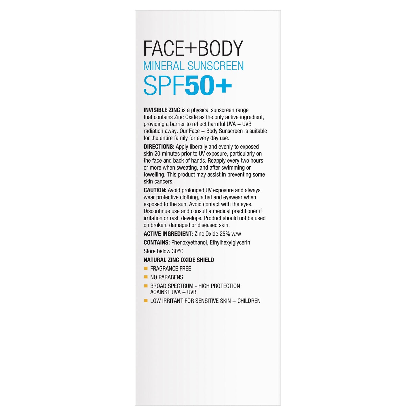 Invisible Zinc Face & Body SPF 50+ 150g