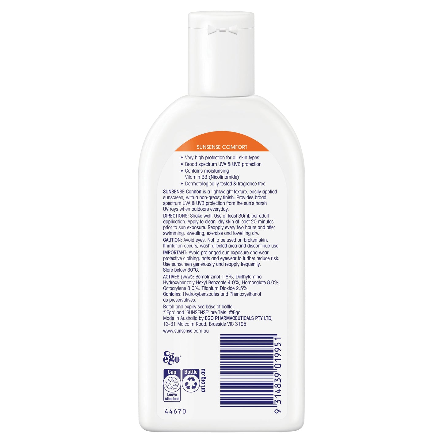 EGO SUNSENSE COMFORT SPF50+ 125ML