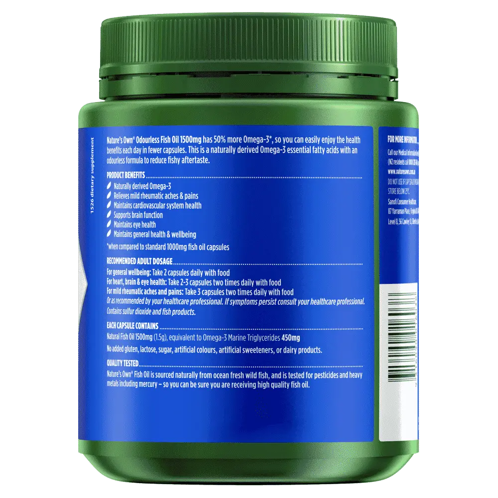 Nature's Own Odourless Fish Oil 1500mg 400 Capsules