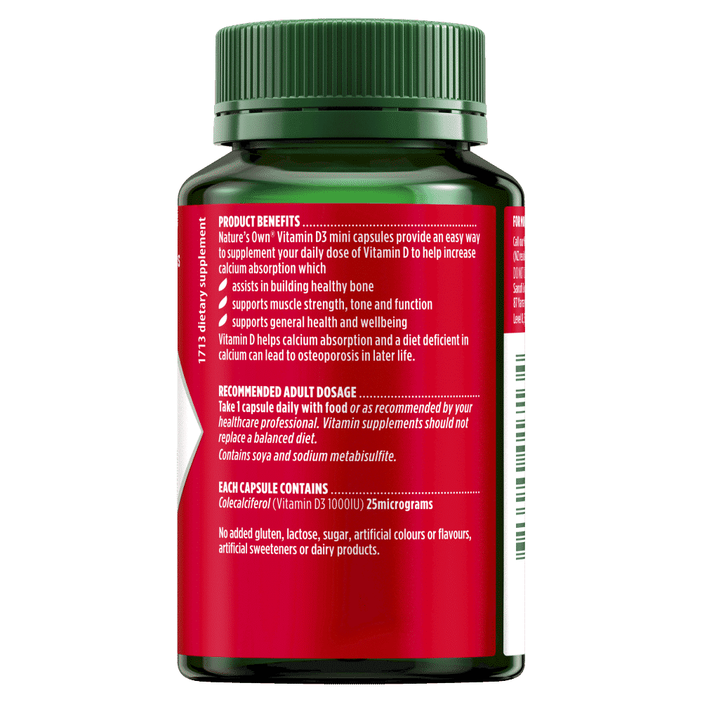 Nature's Own Vitamin D3 1000IU - Vitamin D - 200 Capsules