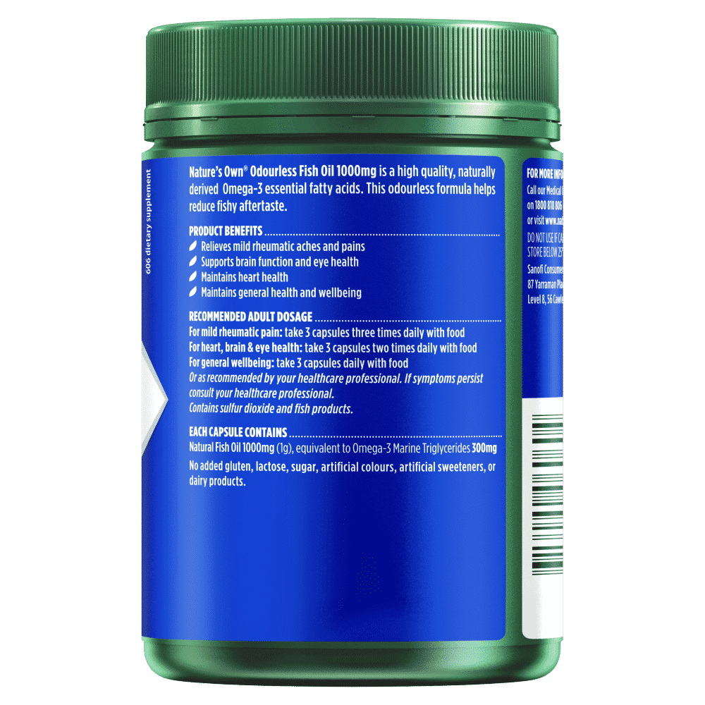 Nature’s Own Odourless Fish Oil 1000mg 200 Capsules