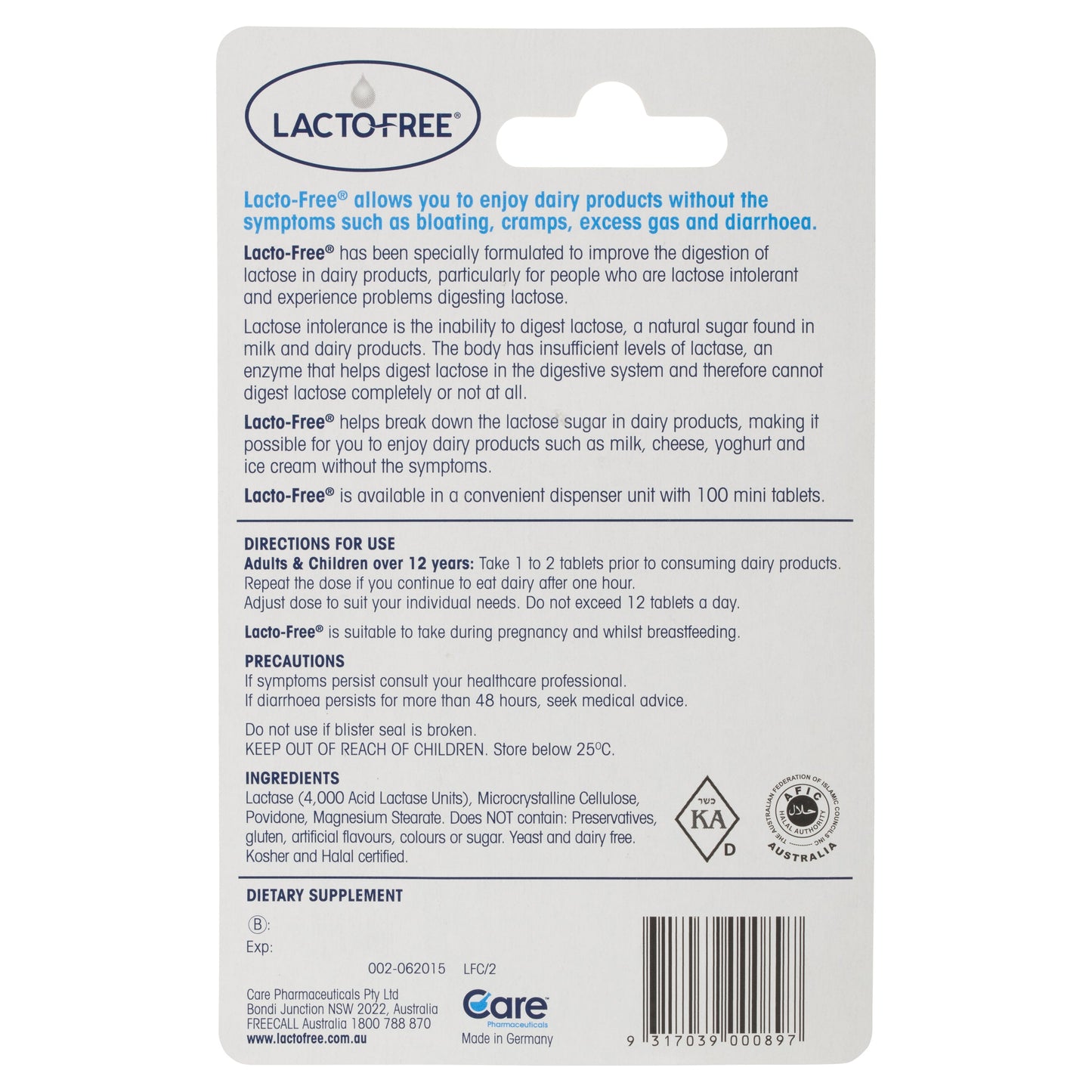 Lacto-Free 100 Tablets