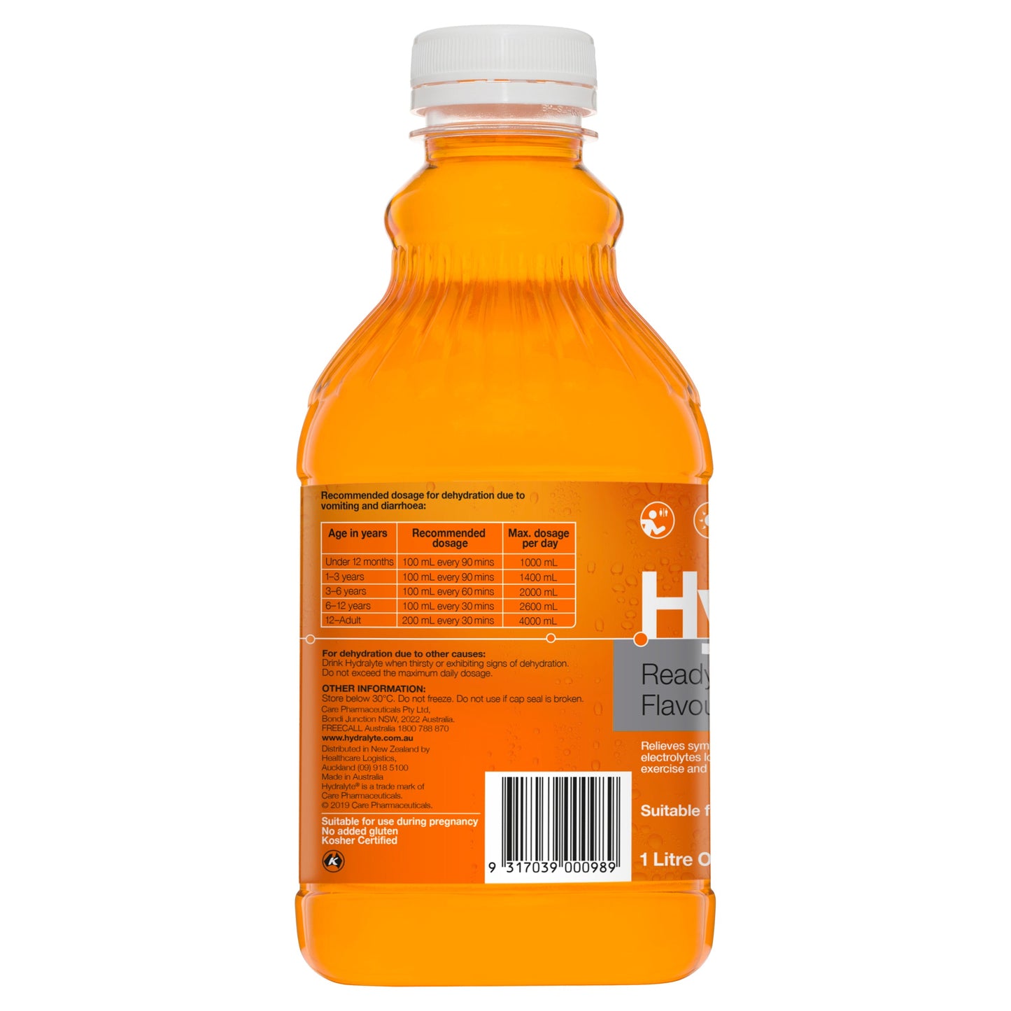 Hydralyte Liquid Orange 1Litre