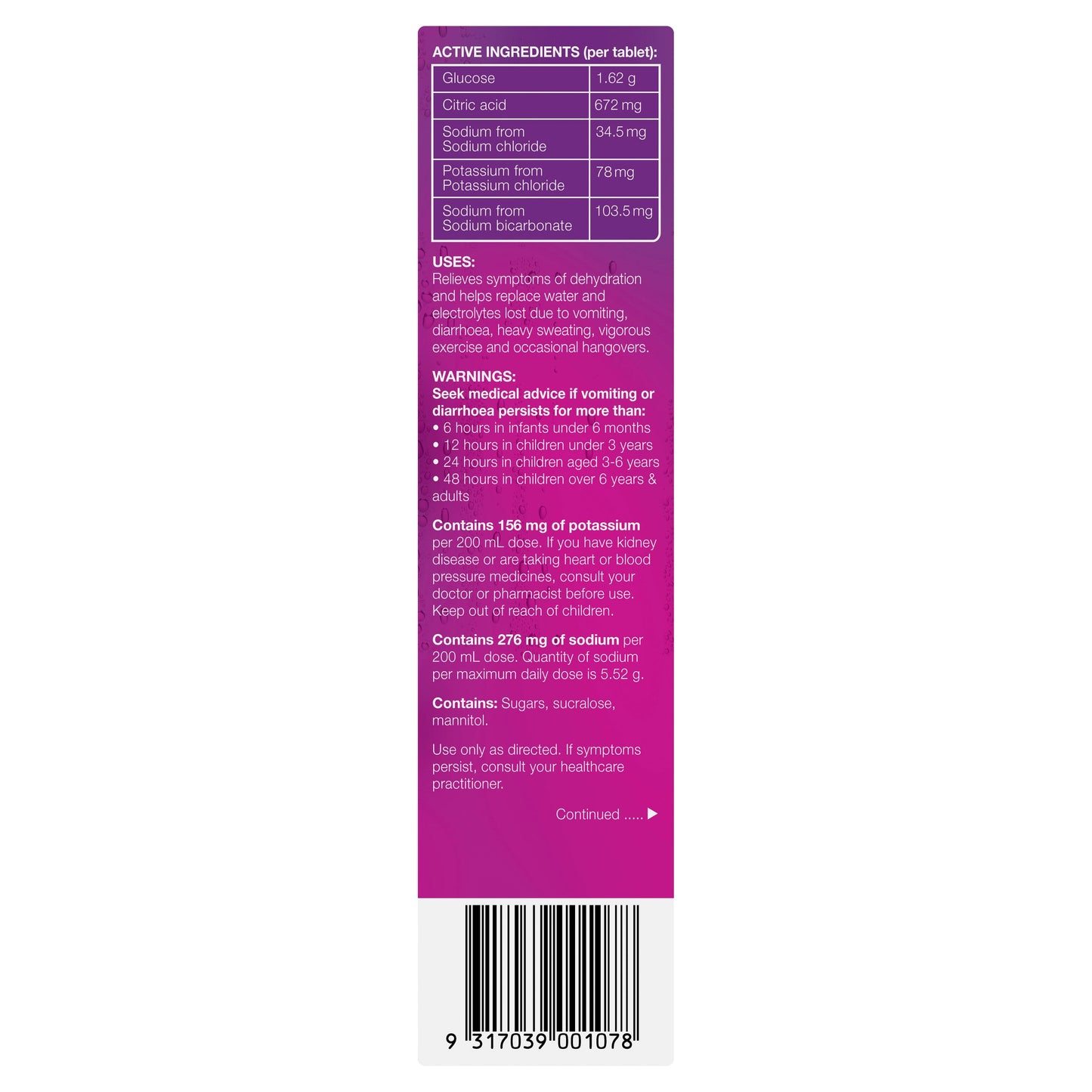 Hydralyte Electrolyte Effervescent Apple Blackcurrant 20 Tablets
