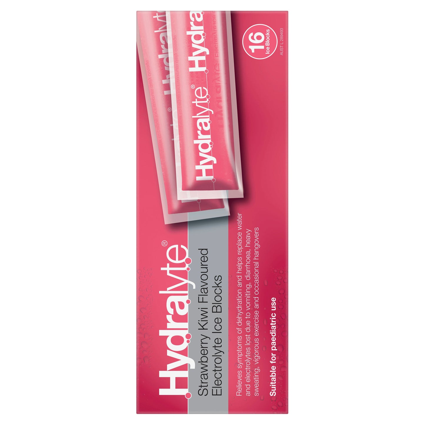 Hydralyte Electrolyte Ice Blocks Strawberry Kiwi 16