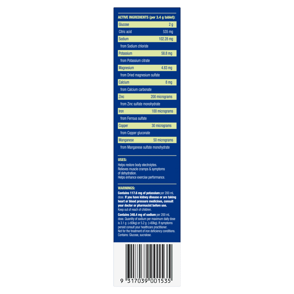 Hydralyte Sports Lemon Lime 20 Effervescent Tablets