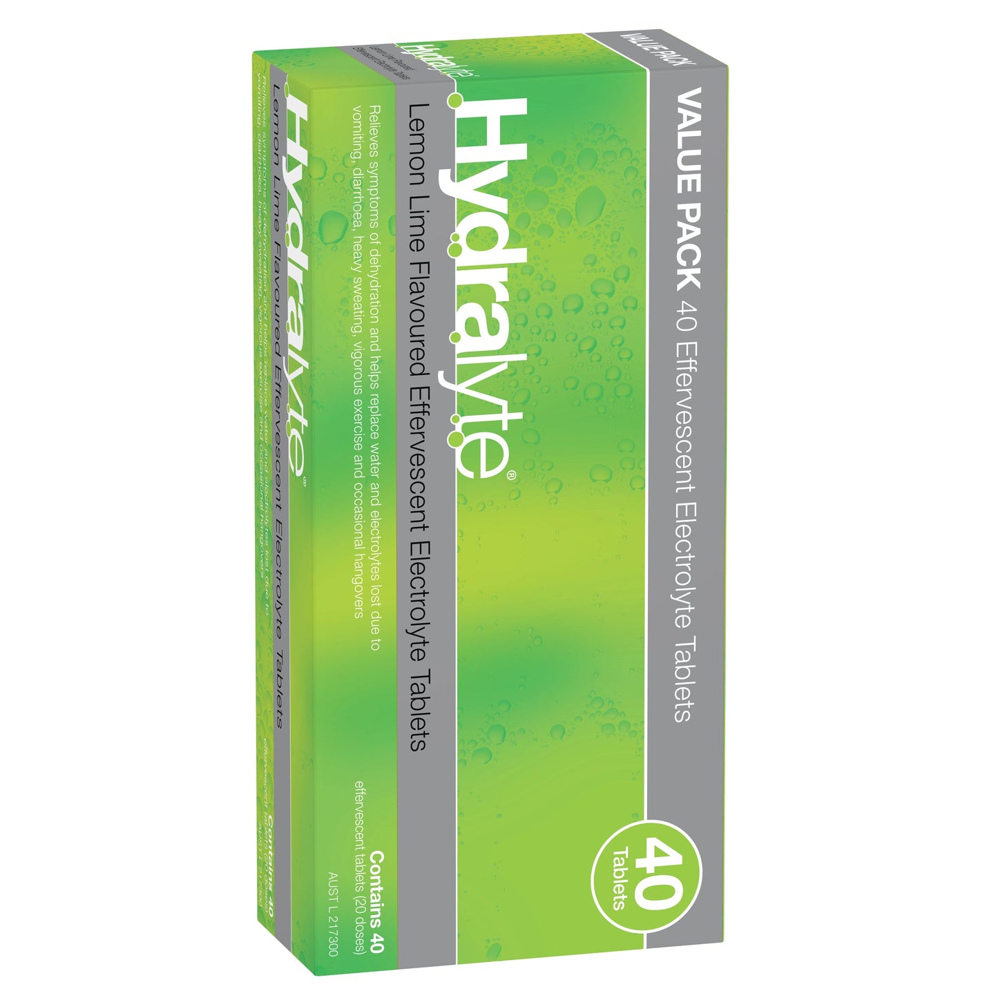 Hydralyte Lemon Lime Effervescent Electrolyte Tablets 40 Pack