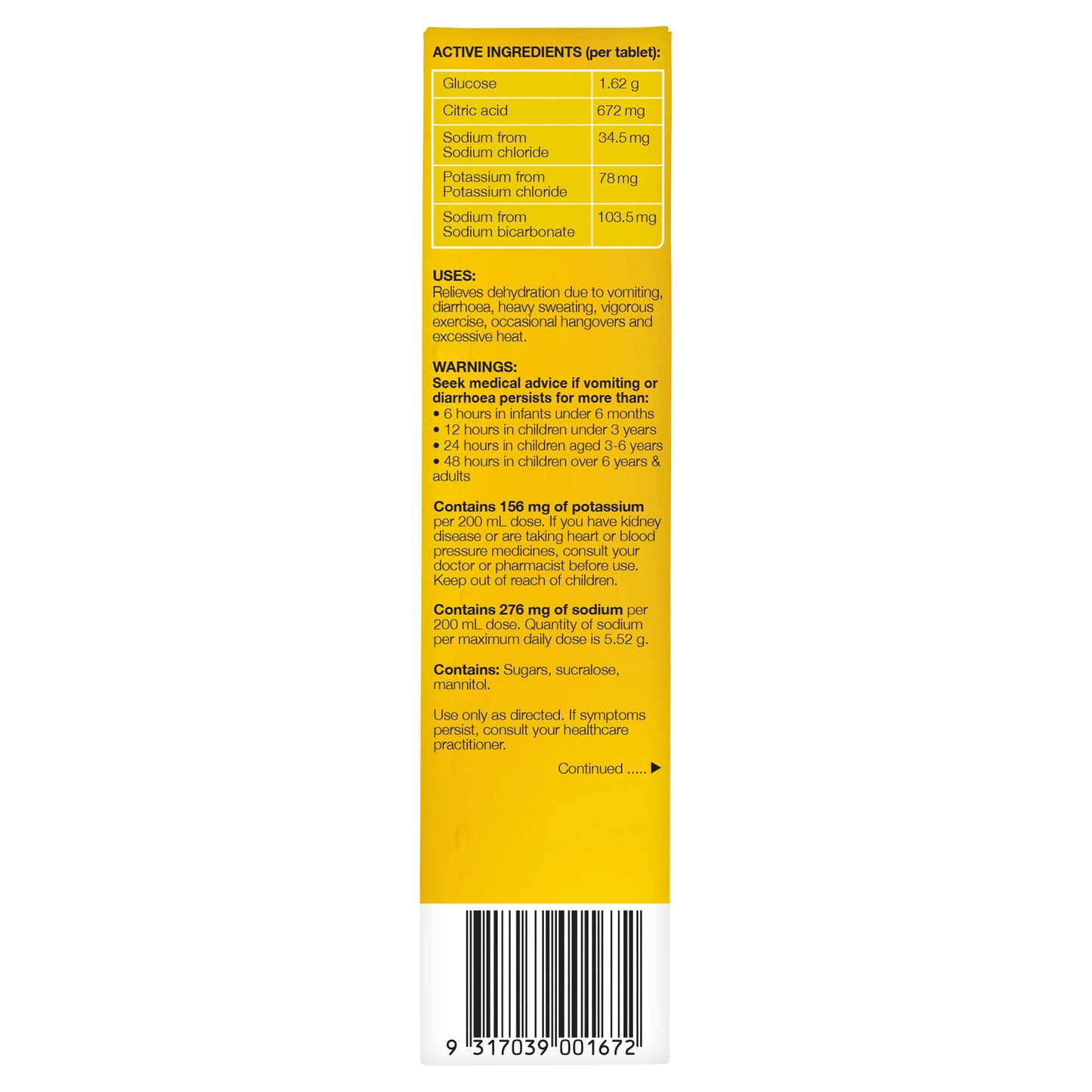 Hydralyte Electrolyte Effervescent Tropical 20 Tablets
