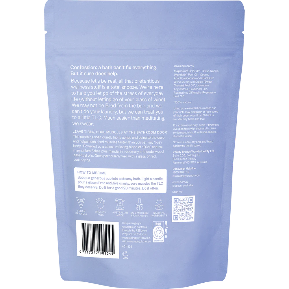 Epzen Magnesium Bath Flakes Recharge Soak 500g