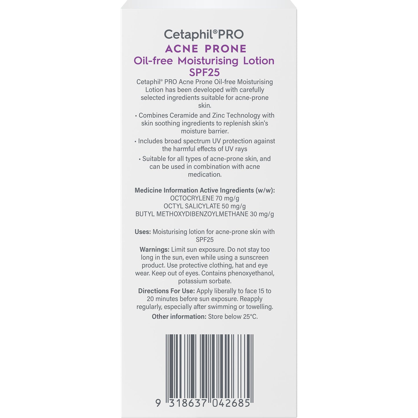 Cetaphil Pro Acne Prone Oil-free Moisturising Lotion SPF25 118ml