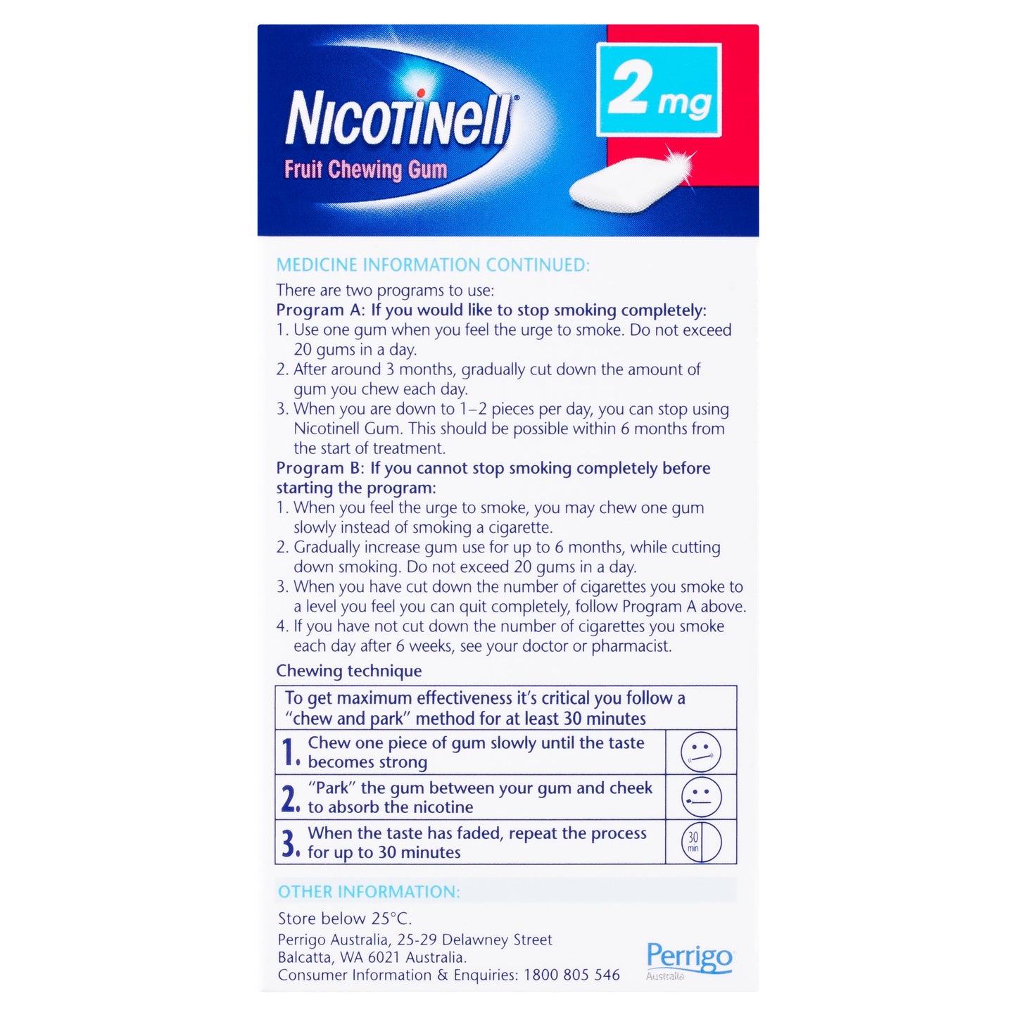 Nicotinell Chewing Gum 2mg Fruit 96