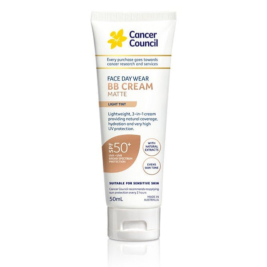 Cancer Council Face Day Wear BB Cream SPF 50+ Light Tint 50ml